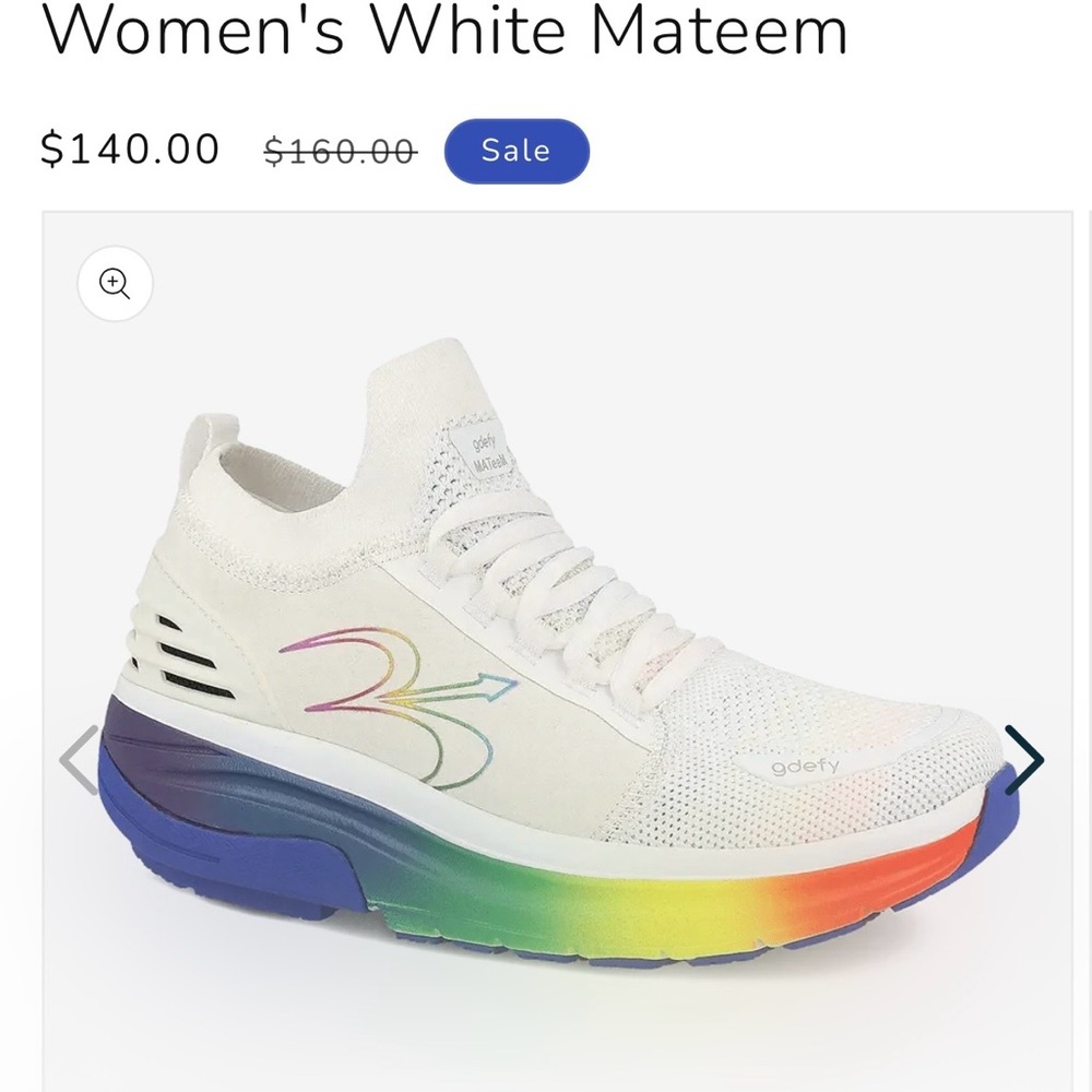 Gdefy Women's Materm White Rainbow Sneakers